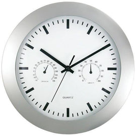 Timekeeper 12&amp;quot; Round Wall Clock &amp;amp; Weather Station (pack of 1 Ea)