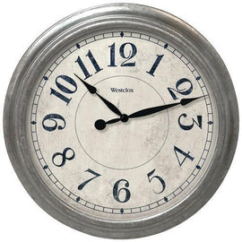 Westclox 15.5&amp;quot; Round Galvanized Finish Gray Wall Clock (pack of 1 Ea)
