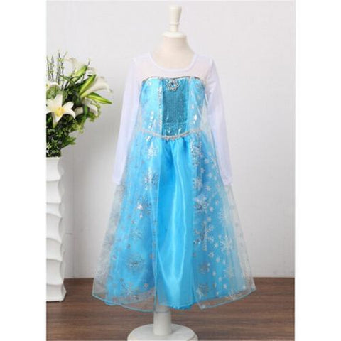 Fancy Frozen Princess Elsa Little Girls' Snow and Ice Color Dress